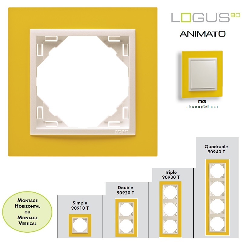 Plaque simple ou multiple logus90 Animato TRG Jaune Glace