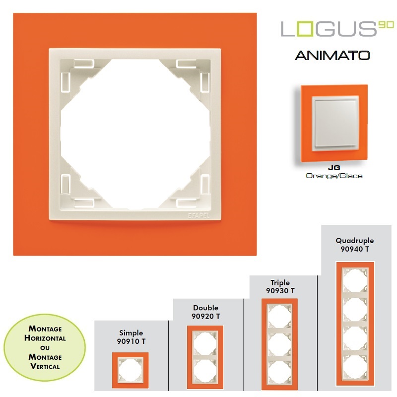 Plaque simple ou multiple logus90 Animato TJG Orange Glace