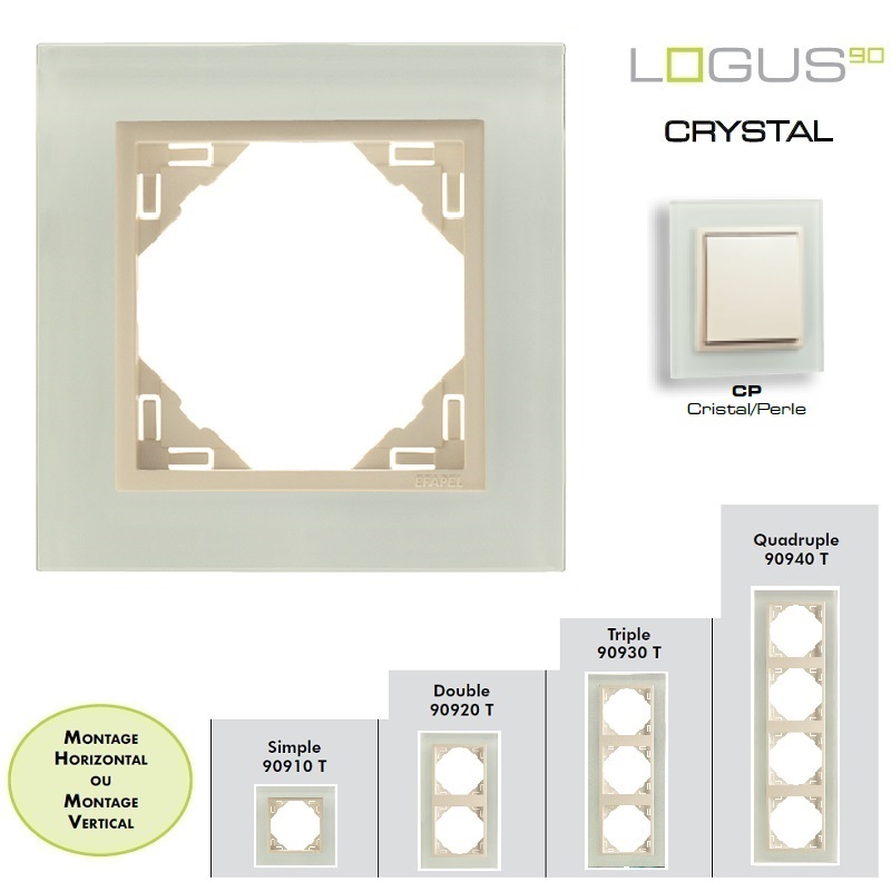 Plaque Verre LOGUS90 - Crystal/Perle