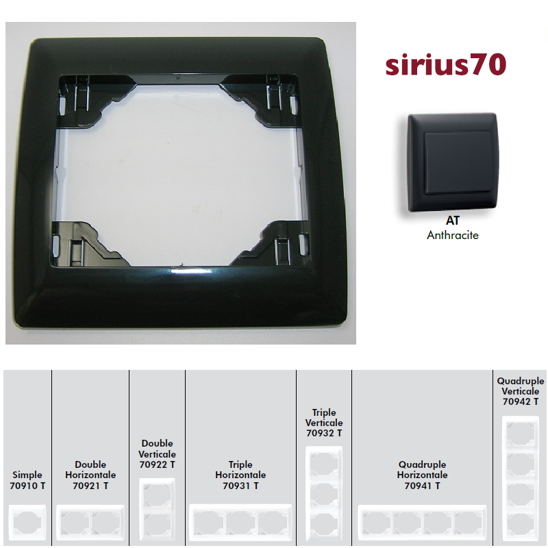 Plaque Classique Sirius70 - Anthracite