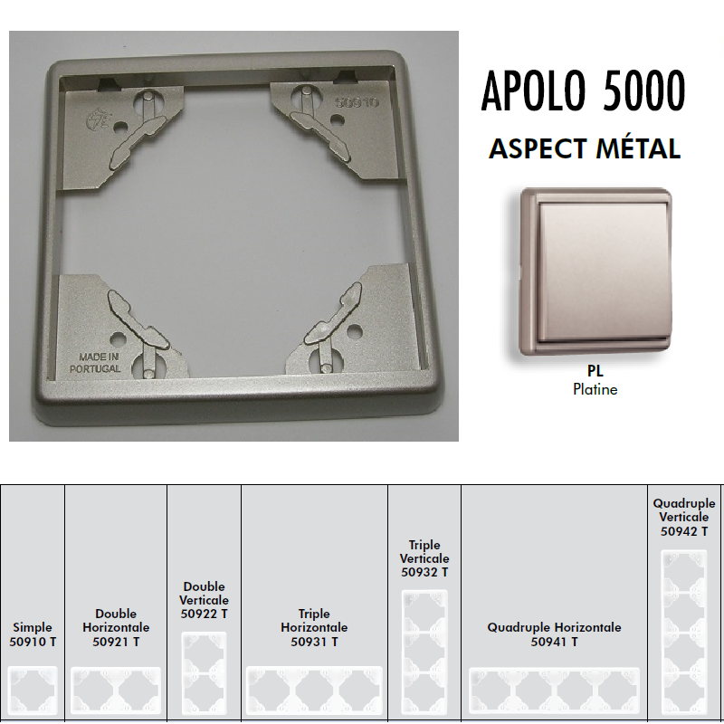 Plaque simple ou multiple Apolo 5000 TPL Platine