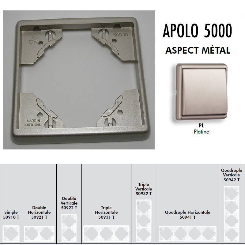 Plaque APOLO5000 Métal - Platine