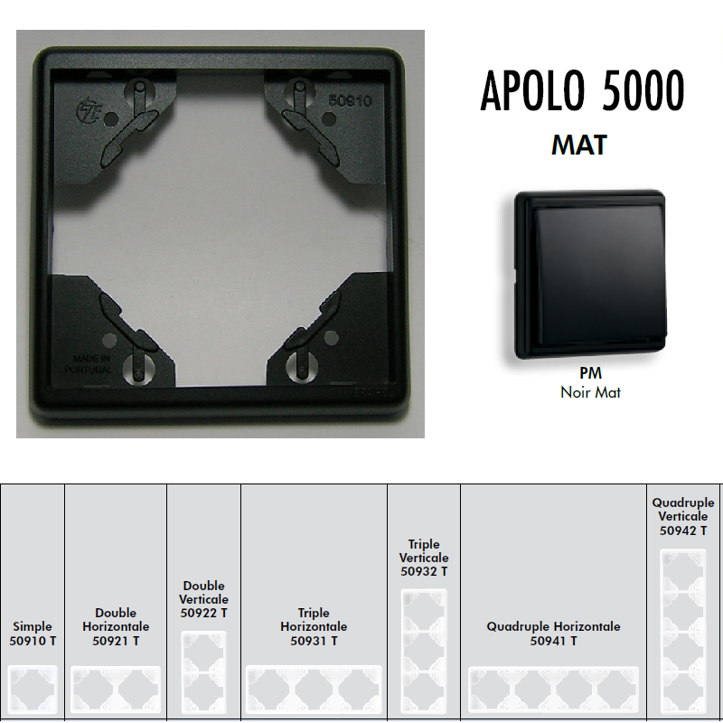 Plaque APOLO 5000 MAT - Noir MAT