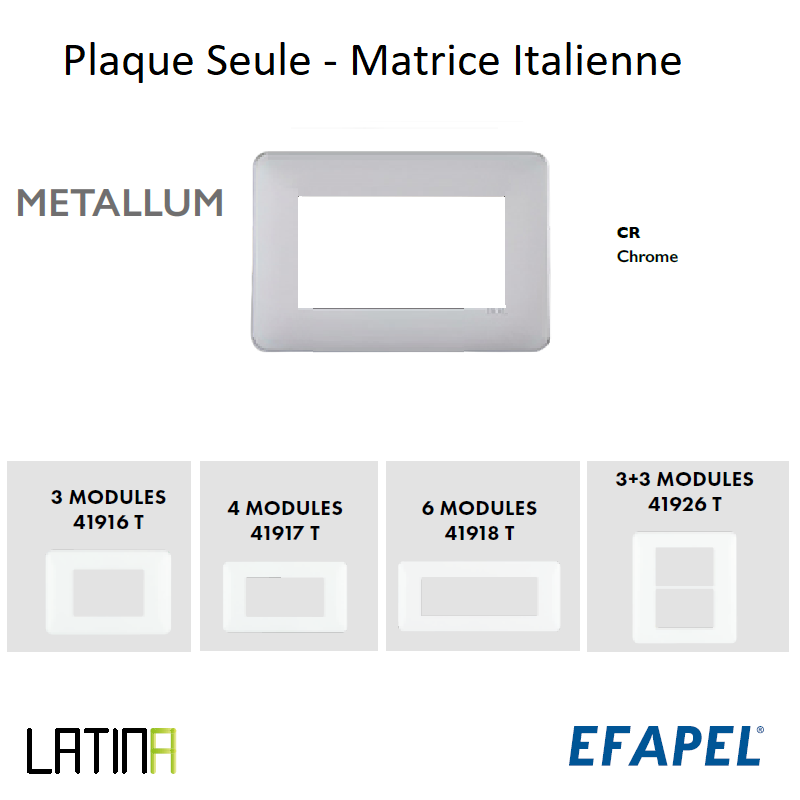 Plaque metallum matrice italienne 41916TCR 41917TCR 42918TCR 42926TCR Chrome