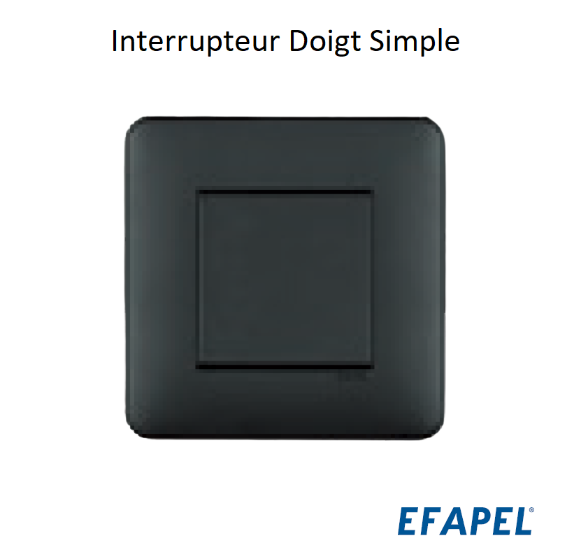 Interrupteur Doigt Simple Complet LATINA - NOIR MAT - EFAPEL