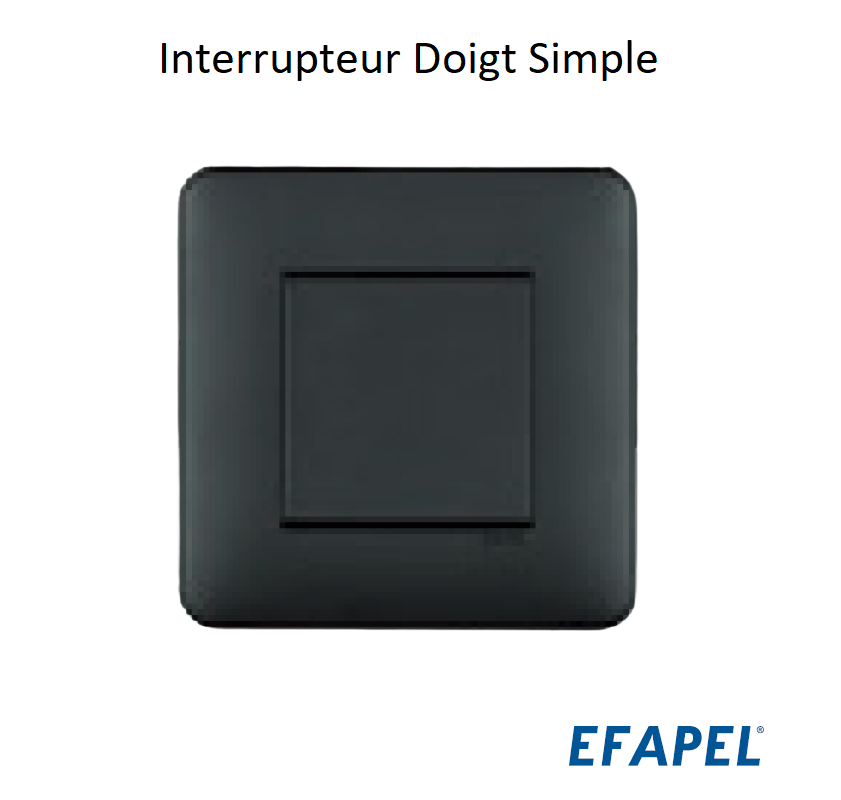 Interrupteur doigt simple LATINA Aquarella Noir MAT