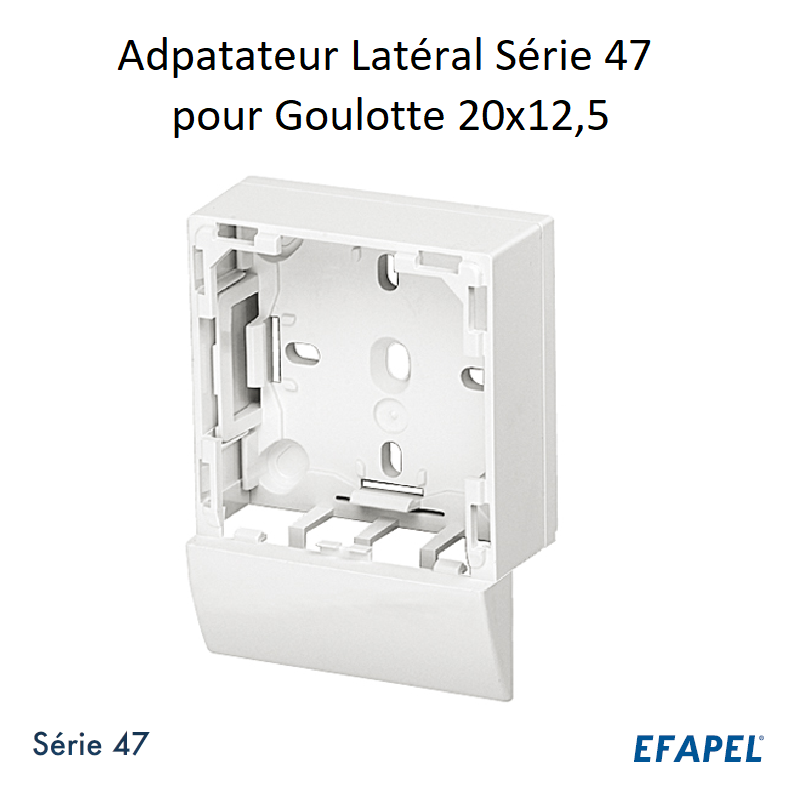 Adaptateur latéral pour Goulotte 20x12,5 10038ABR