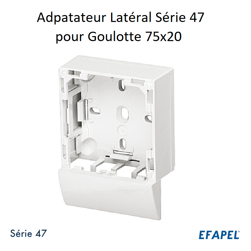 Adaptateur latéral pour Goulotte 75x20 10148ABR