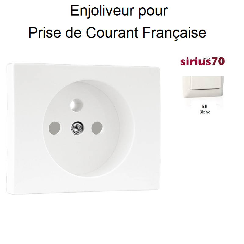 Enjoliveur pour prise de courant Française Sirius 70652TBR Blanc