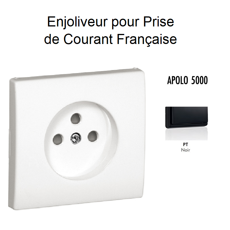 Enjoliveur pour prise de courant française APOLO5000 50652TPT Noir