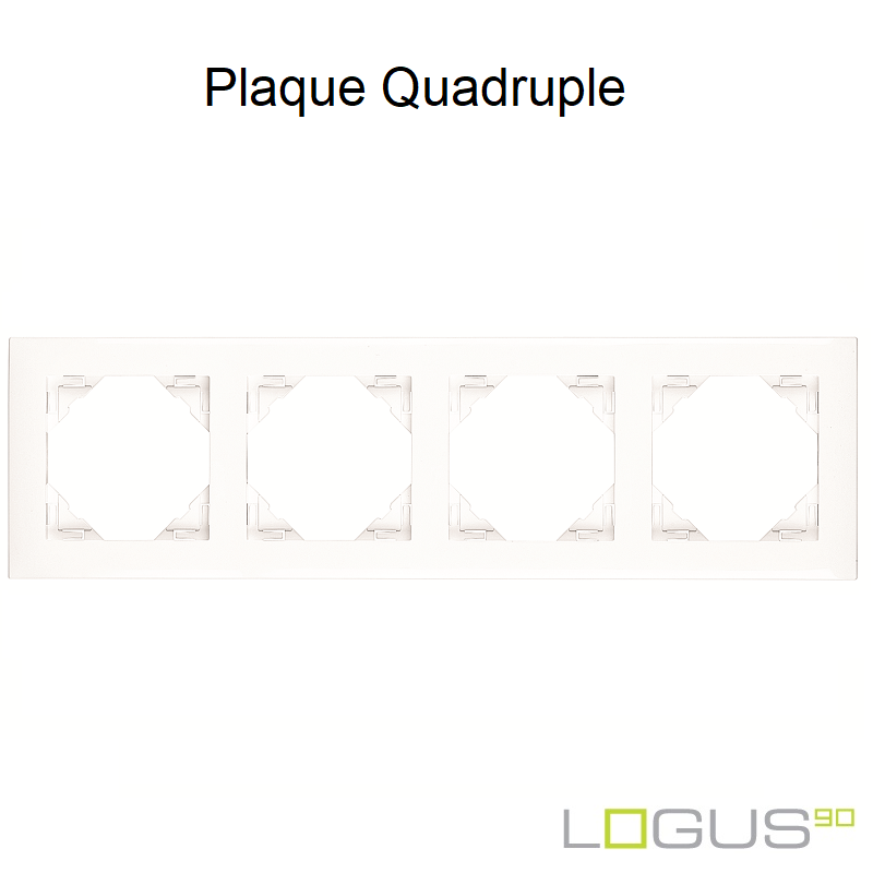 Plaque quadruple animato logus90 efapel 90940TBR Blanc