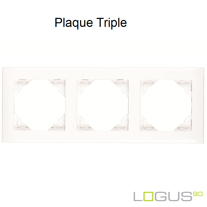 Plaque triple animato logus90 efapel 90930TBR Blanc