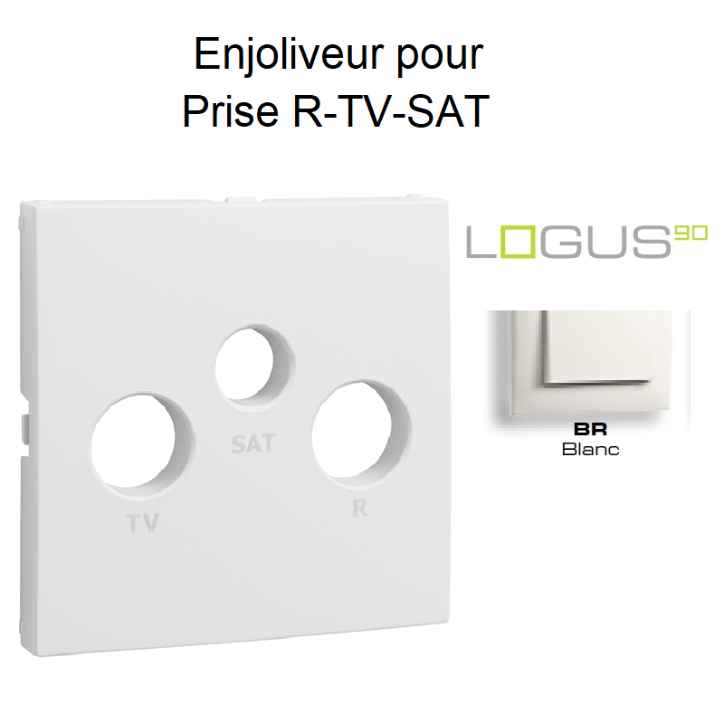 Enjoliveur pour prise R TV SAT LOGUS 90775TBR Blanc