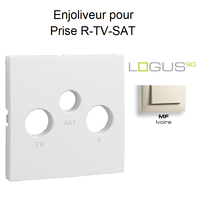 Enjoliveur pour prise R TV SAT LOGUS 90775TMF Ivoire
