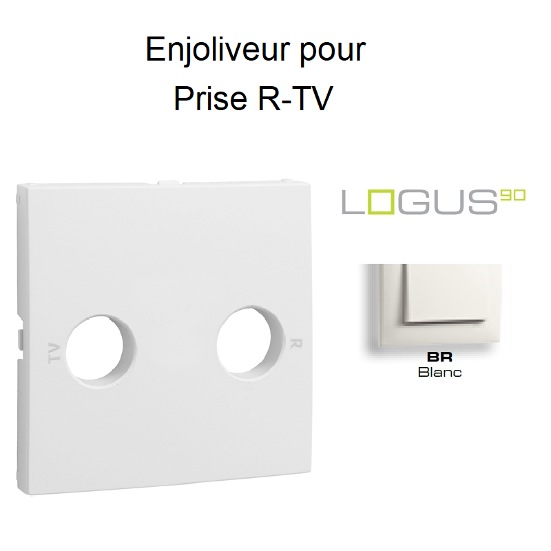 Enjoliveur pour prise R TV LOGUS 90776TBR Blanc