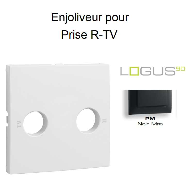 Enjoliveur pour prise R TV LOGUS 90776TPM Noir MAT