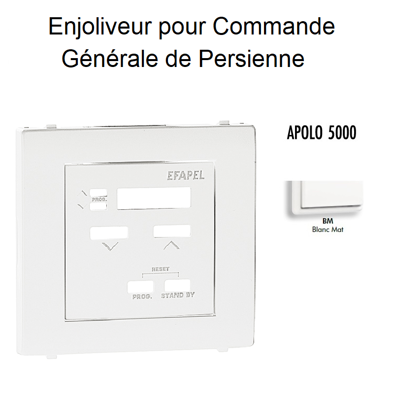 Enjoliveur pour commande générale de persienne APOLO5000 50311TBM Blanc MAT