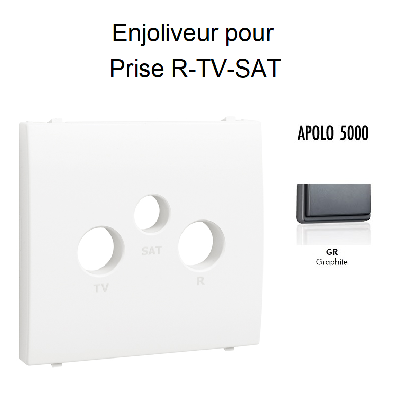 Enjoliveur pour prise R TV SAT APOLO5000 50775TGR Graphite