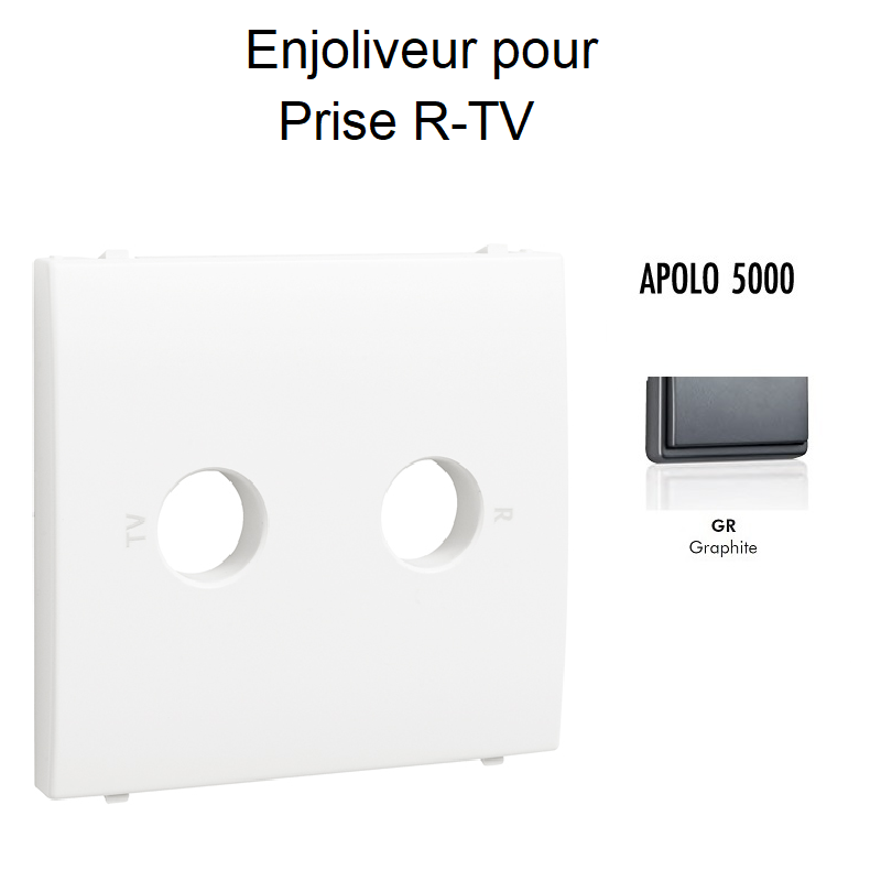 Enjoliveur pour prise R TV APOLO5000 50776TGR Graphite