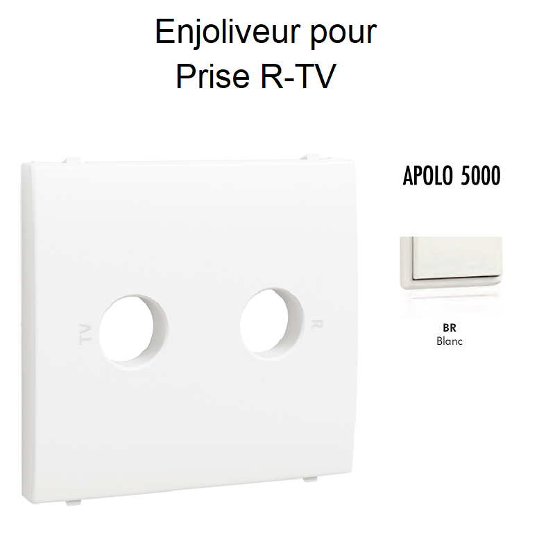 Enjoliveur pour prise R TV APOLO5000 50776TBR Blanc