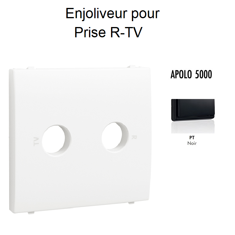 Enjoliveur pour prise R TV APOLO5000 50776TPT Noir