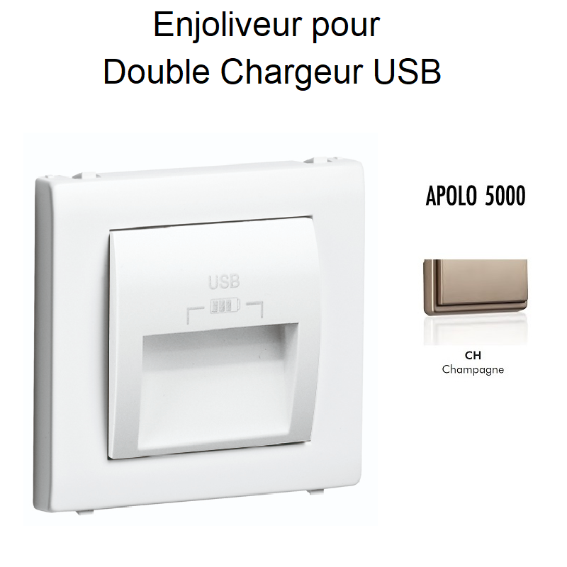 Enjoliveur double chargeur usb APOLO5000 50673TCH Champagne