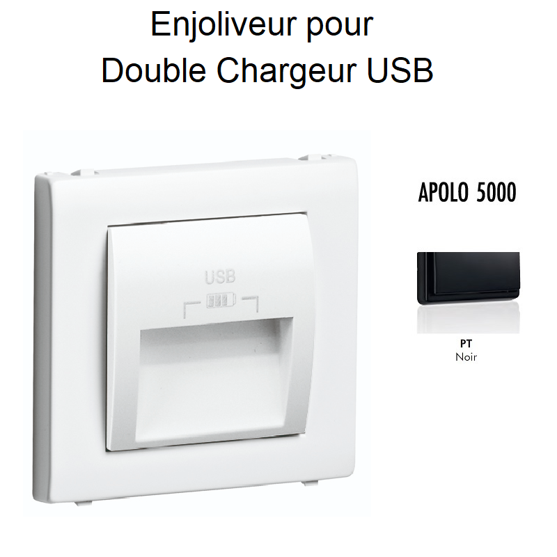 Enjoliveur double chargeur usb APOLO5000 50673TPT Noir