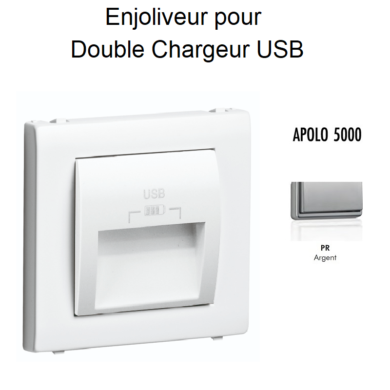 Enjoliveur double chargeur usb APOLO5000 50673TPR ARgent