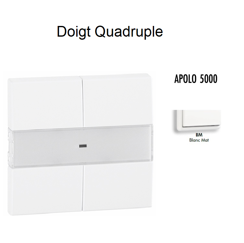 Doigt quadruple APOLO5000 50600TBM Blanc MAT