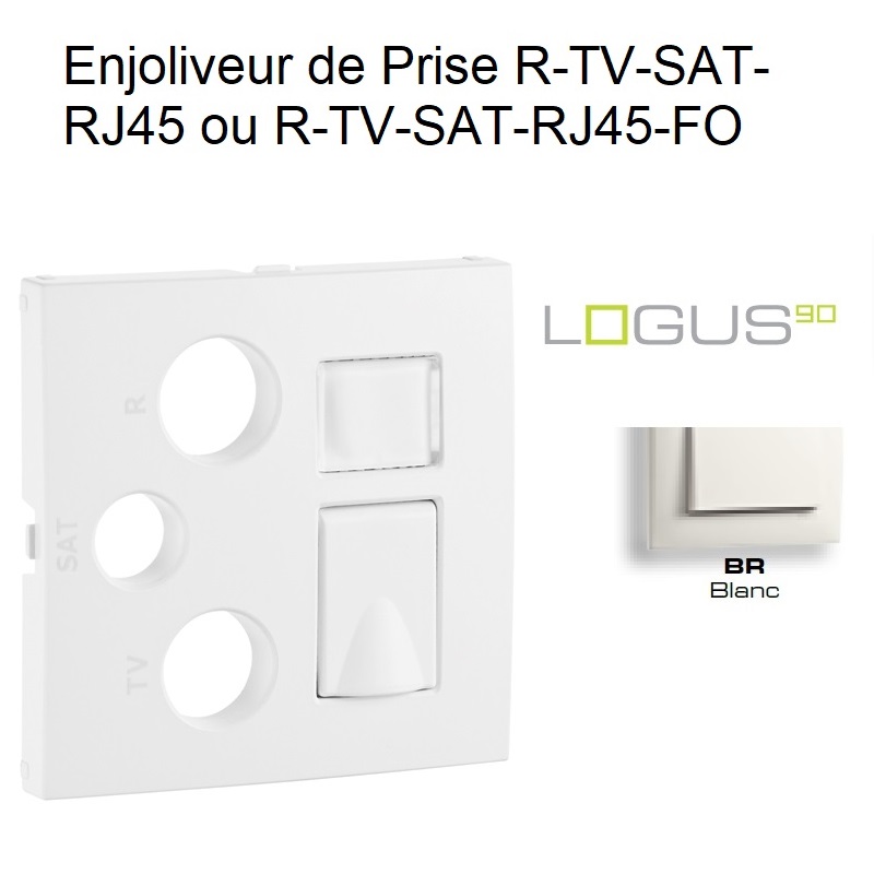 Enjoliveur pour R-TV-SAT-RJ45-FO Logus 90770TBR Blanc