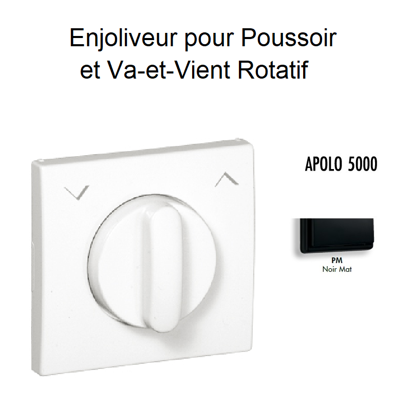 Enjoliveurpoussoir et va-et-vient rotatif APOLO5000 50761TPM Noir MAT