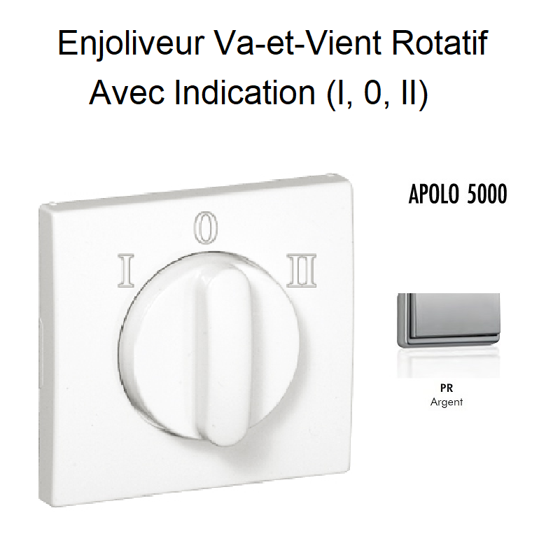 Enjoliveur pour Va-et-vient rotatif avec indication I,0,II Apolo 50760 TPR Argent