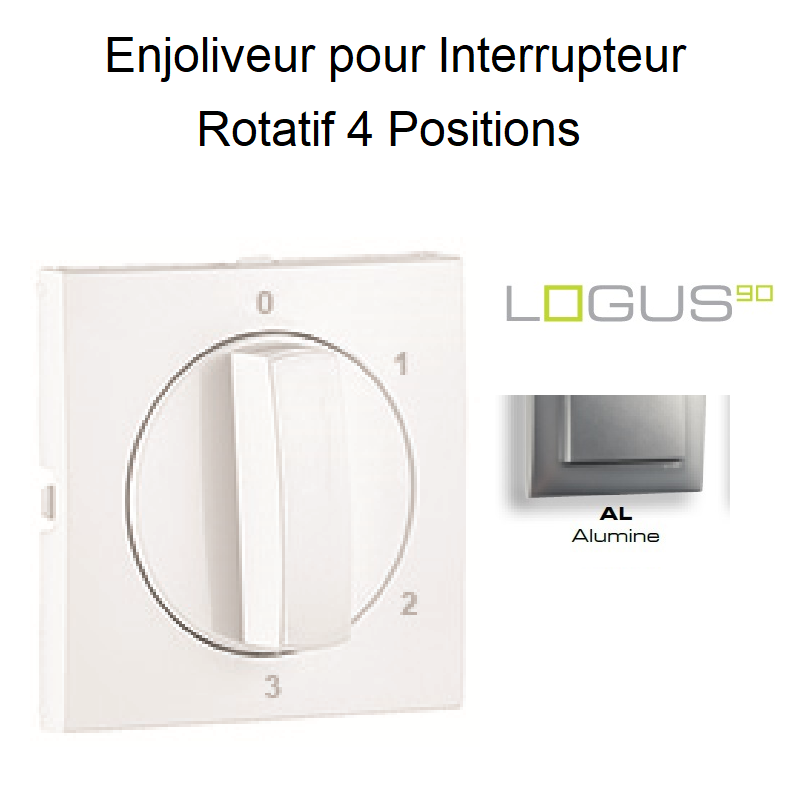 Enjoliveur pour Interrupteur rotatif 4 positions Logus 90766TAL Alumine