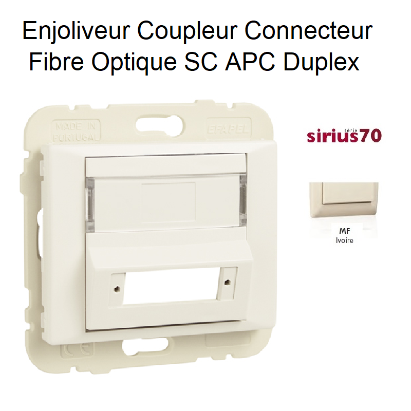 Enjoliveur coupleur connecteur fibre optique sc apc duplex Sirius70448SMF Ivoire