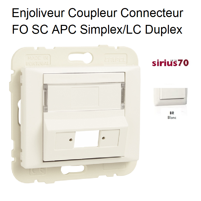 Enjoliveur Coupleur de Connecteur FO SC APC Simplex ou LC Duplex Sirius70 - BLANC