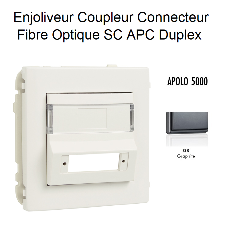 Enjoliveur Coupleur Connecteur fibre optique SC APC Duplex Apolo 50448SGR Graphite