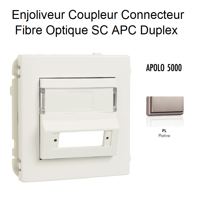 Enjoliveur Coupleur Connecteur fibre optique SC APC Duplex Apolo 50448SPL Platine