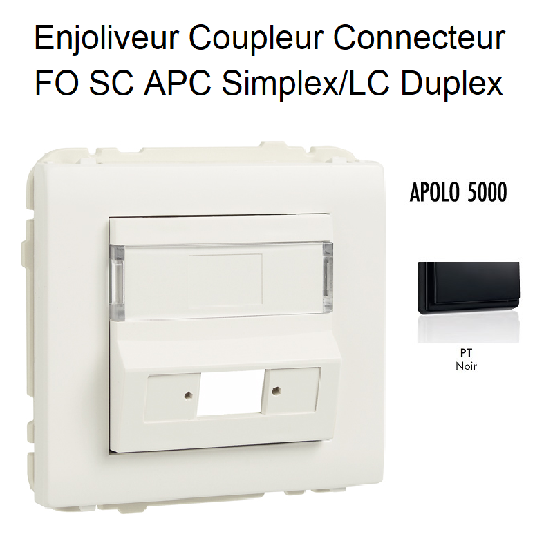 Enjoliveur Coupleur Connecteur fibre optique SC APC Simplex - LC Duplex Apolo 50449SPT Noir