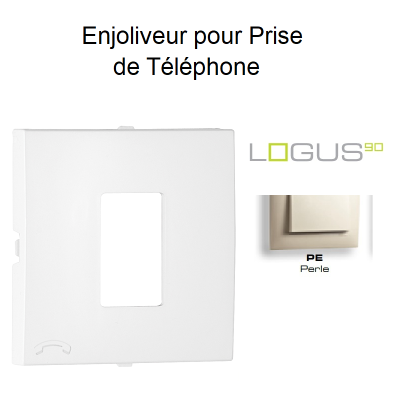 Enjoliveur pour prise de téléphone Logus 90712TPE Perle