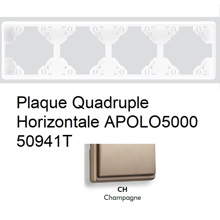 Plaque Quadruple Horizontale APOLO5000 50941TCH CHAMPAGNE