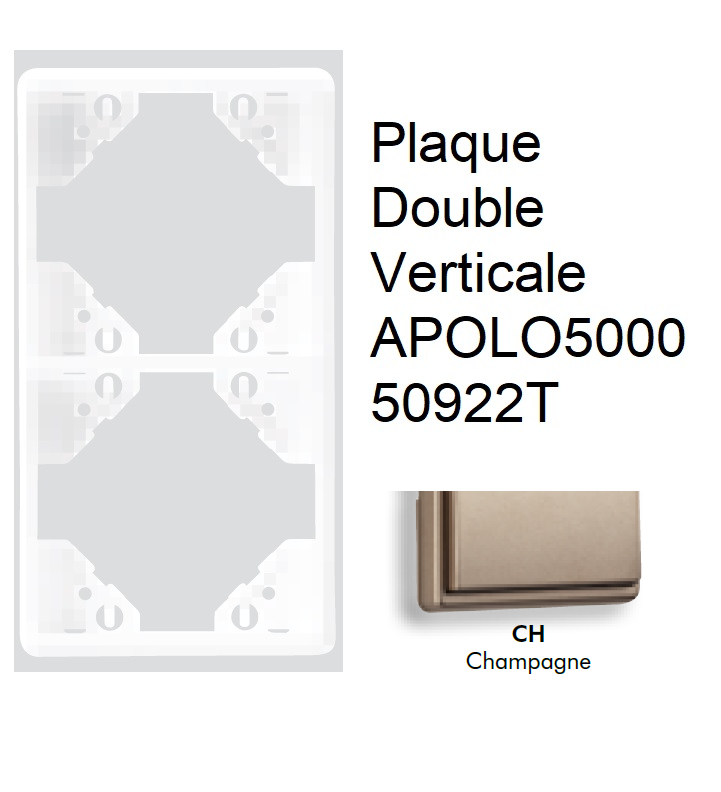 Plaque Double Verticale APOLO5000 50922TCH CHAMPAGNE