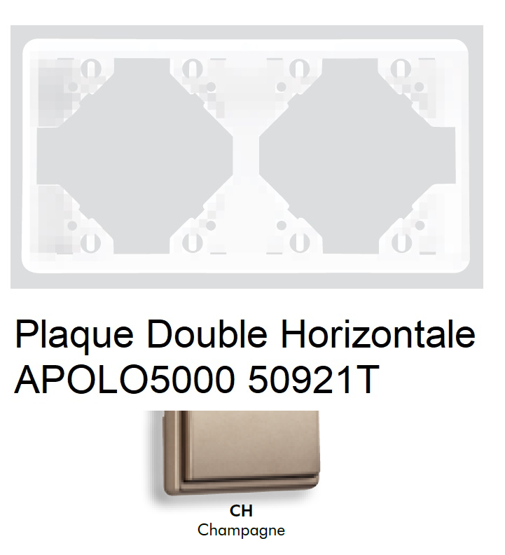 Plaque Double Horizontale APOLO5000 50921TCH CHAMPAGNE