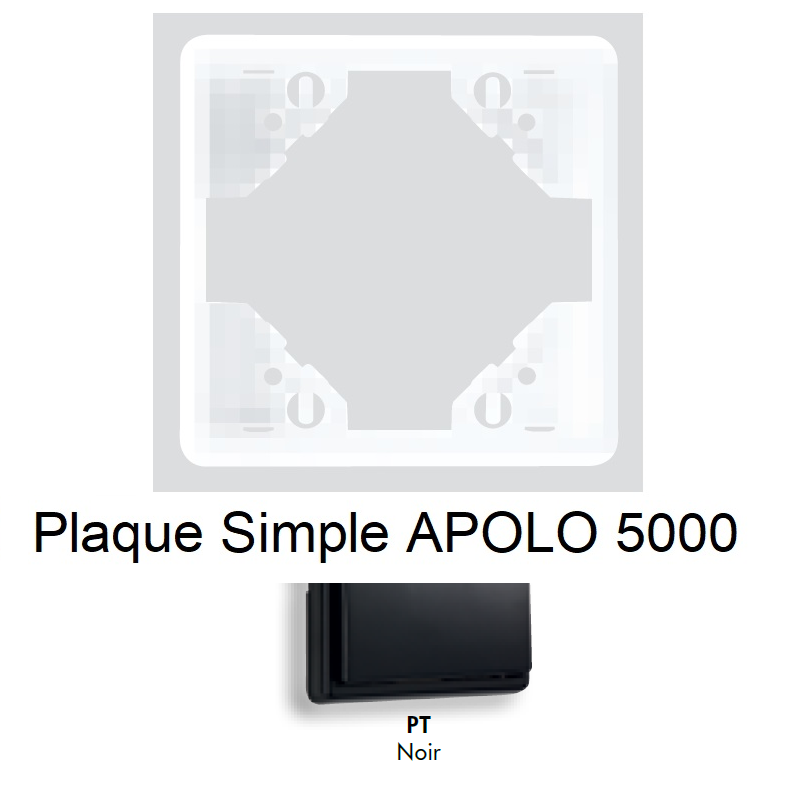 Plaque Simple APOLO5000 - Noir MAT