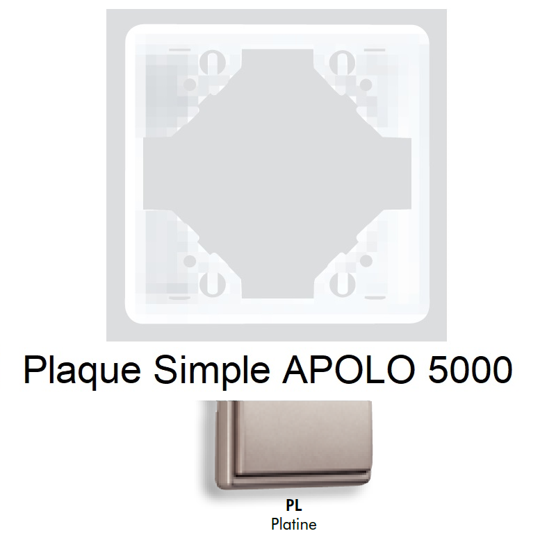 Plaque Simple APOLO5000 50910TPL PLATINE