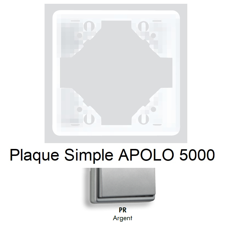 Plaque Simple APOLO5000 50910TPR ARGENT