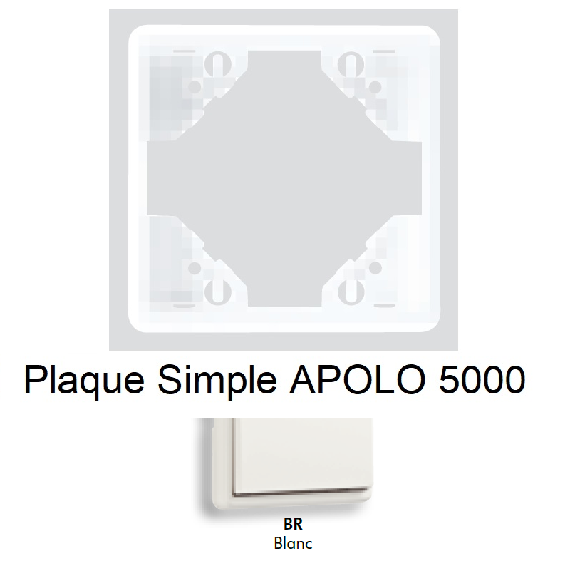 Plaque Simple APOLO5000 50910TBR BLANC