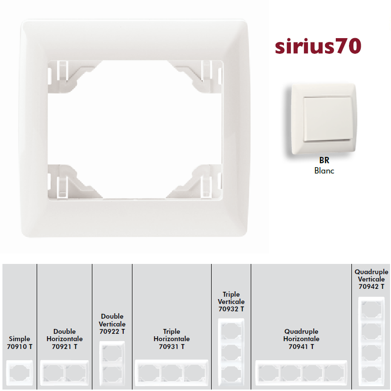 Plaque Classique Sirius70 - Blanc