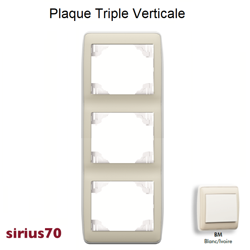 Plaque triple verticale 70932TBM