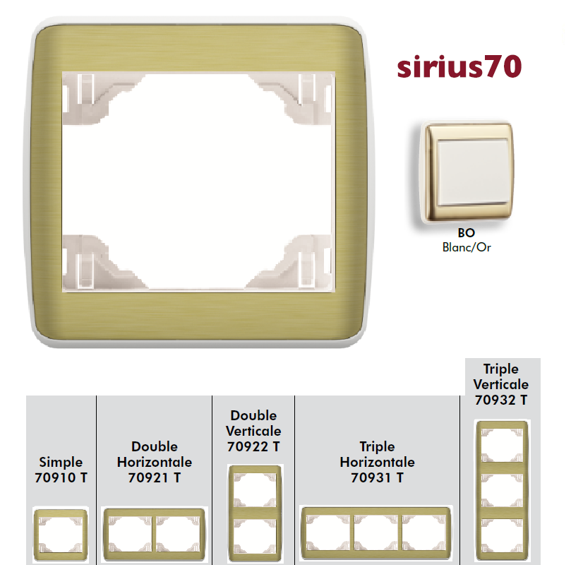 Plaque Sirius70 Métal - Blanc/Or