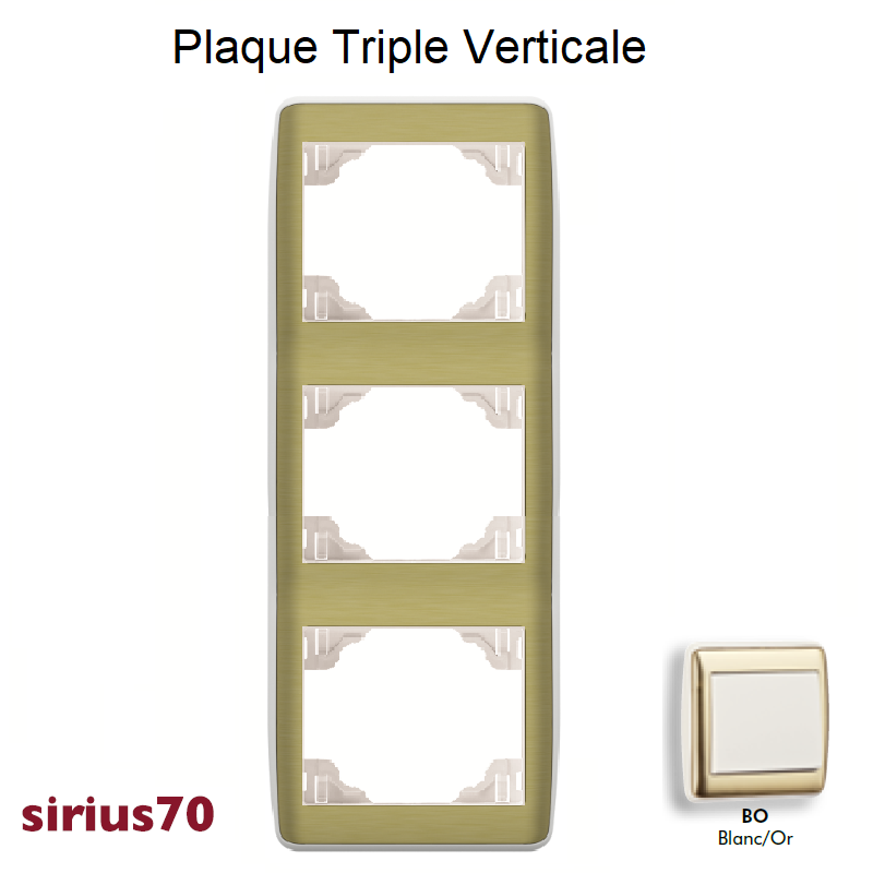 Plaque triple verticale 70932TBO